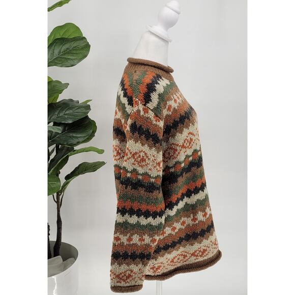 Claudia D Womens Size S Multicolor Fair Isle Heavyweight Chunky Knit Sweater Y2K - Picture 4 of 7